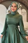 Nazlı Tesettür Abiye Mint Yeşili