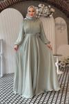 Belinay tesettür abiye Mint Yeşili