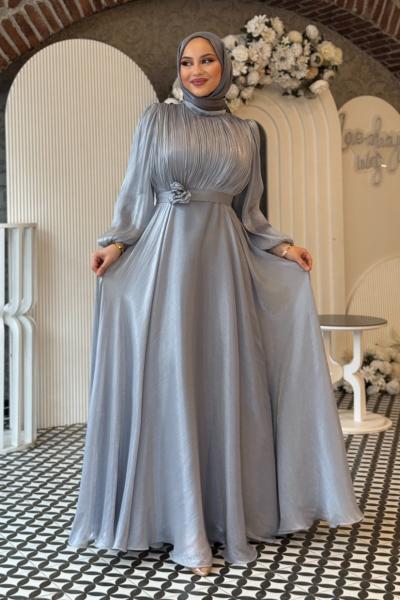 Belinay tesettür abiye Gri