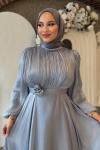 Belinay tesettür abiye Gri