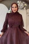 Belinay tesettür abiye Kahverengi