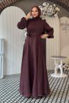 Belinay tesettür abiye Kahverengi