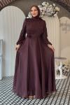 Belinay tesettür abiye Kahverengi