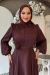 Belinay tesettür abiye Kahverengi