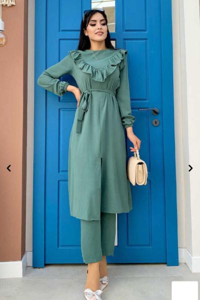 NESLİHAN PANTOLONLU TAKIM Mint Yeşili