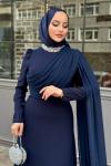 Belgin Tesettür Abiye Lacivert