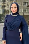 Belgin Tesettür Abiye Lacivert