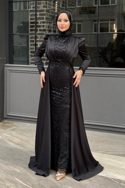 Zuhal Tesettür Abiye Siyah