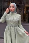 Ayten Tesettür Abiye Mint Yeşili