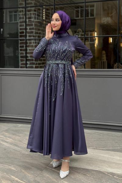 Ayten Tesettür Abiye Mor