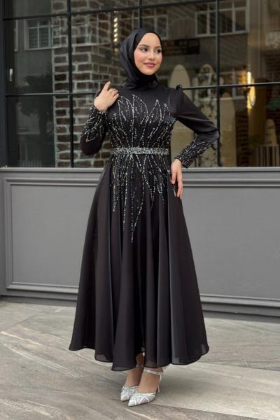 Ayten Tesettür Abiye Siyah