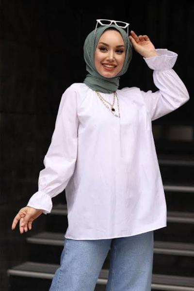 AZRA BÜZGÜLÜ TUNİK Beyaz