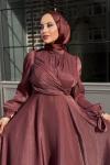 Sudenaz Tesettür Abiye Kahverengi