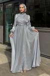 Sudenaz Tesettür Abiye Gri