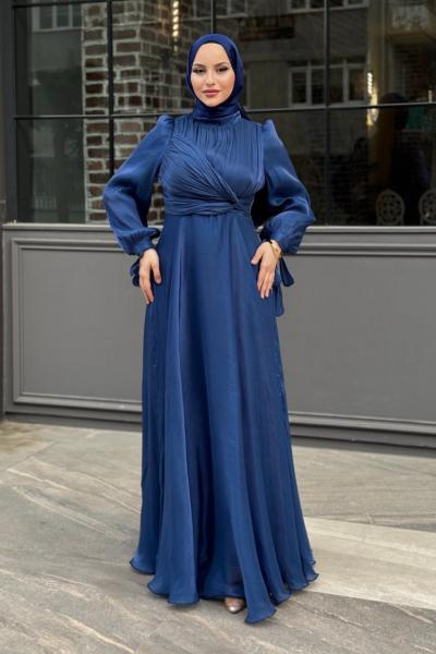 Sudenaz Tesettür Abiye Lacivert