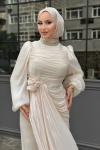 Talya Tesettür Abiye Bej
