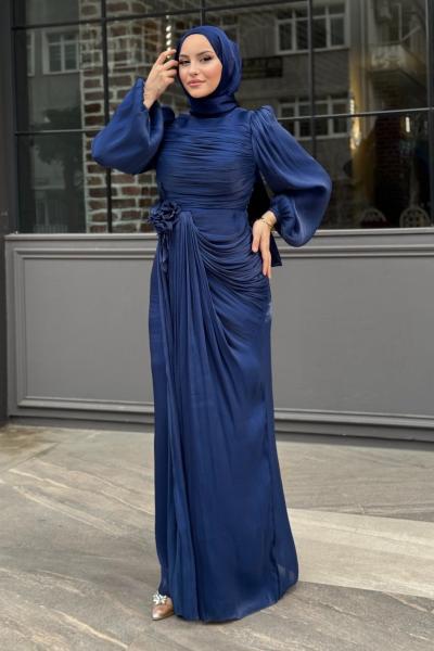 Talya Tesettür Abiye Lacivert