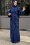 Talya Tesettür Abiye Lacivert