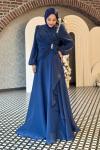 Cansu Tesettür Abiye Lacivert