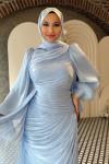 Derin Tesettür Abiye Bebe Mavisi