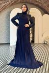 Miray Tesettür Abiye Lacivert