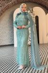 Çiçek Tesettür Abiye Mint Yeşili