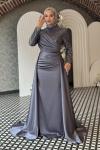 Suna Tesettür Abiye Gri