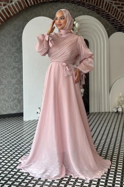 Meltem Tesettür Abiye Pudra