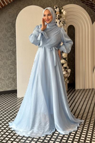 Meltem Tesettür Abiye Bebe Mavisi