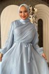 Meltem Tesettür Abiye Bebe Mavisi
