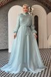 Meltem Tesettür Abiye Mint Yeşili