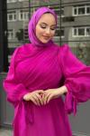 Meltem Tesettür Abiye Fuşya