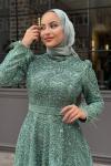 Hürrem Tesettür Abiye Mint Yeşili