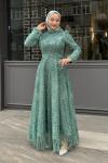 Hürrem Tesettür Abiye Mint Yeşili