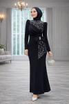 Luna Tesettür Abiye Siyah