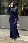 Luna Tesettür Abiye Lacivert