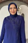 Elvan  Tesettür Abiye Lacivert