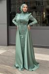 Zuhal Tesettür Abiye Mint Yeşili