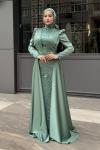 Zuhal Tesettür Abiye Mint Yeşili