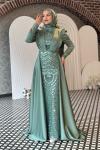 Zuhal Tesettür Abiye Mint Yeşili