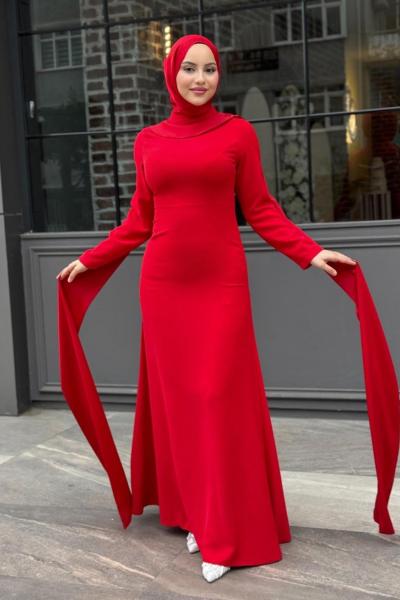 Gökçe Tesettür Abiye Kırmızı