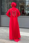 Gökçe Tesettür Abiye Kırmızı