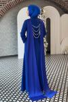 Gökçe Tesettür Abiye Saks Mavisi