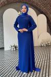 Gökçe Tesettür Abiye Saks Mavisi