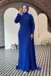 Gökçe Tesettür Abiye Saks Mavisi