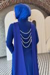 Gökçe Tesettür Abiye Saks Mavisi