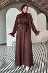 Simay Tesettür Abiye Kahverengi