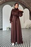 Simay Tesettür Abiye Kahverengi