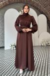 Simay Tesettür Abiye Kahverengi