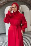 Simay Tesettür Abiye Kırmızı